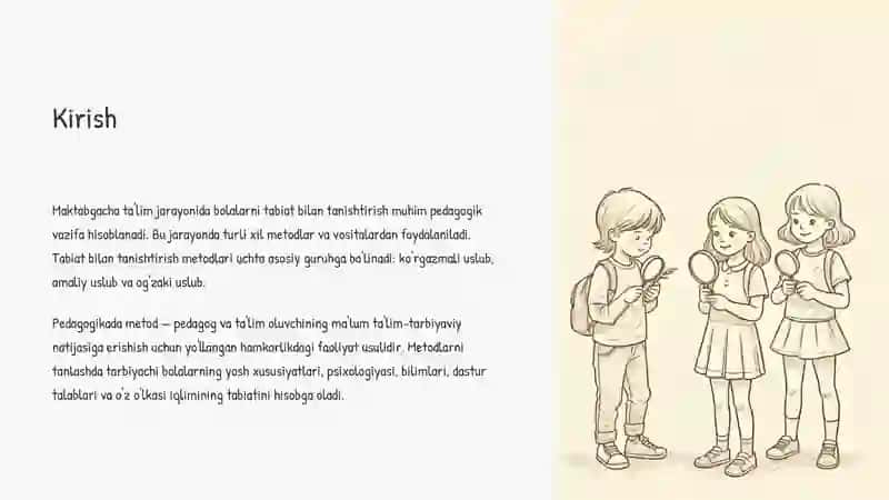 Bolalarni Tabiat Bilan Tanishtirish Metod, Vositalari 2