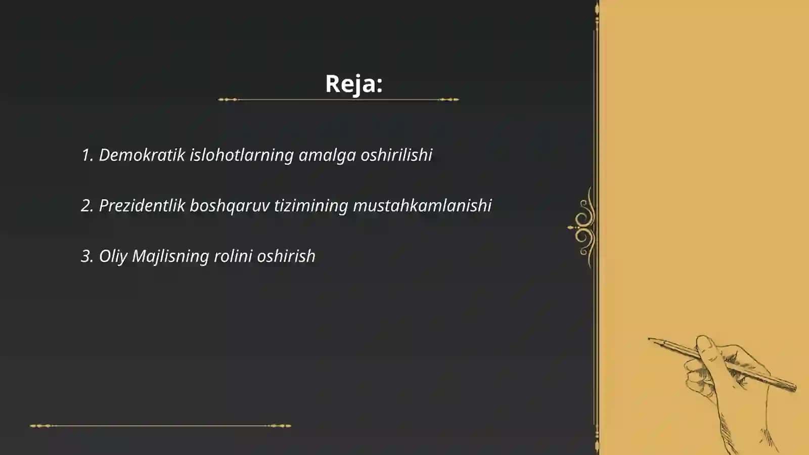 Mustaqillik yillarida davlat boshqaruvi tizimida amalga oshirilgan islohotlar 2