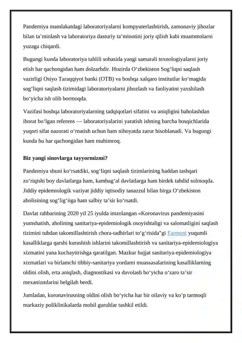 COVID-19 Testlari 2