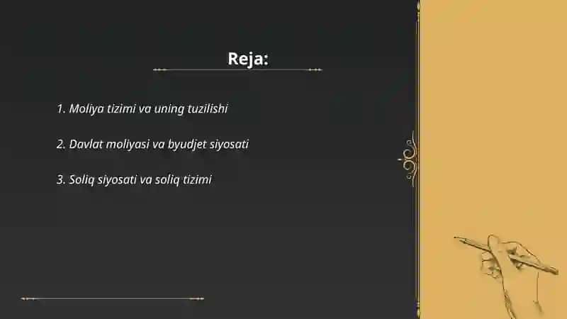 Moliya tizimi va moliyaviy siyosat 2