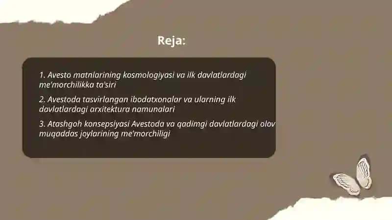 Avesto matnlari va ilk davlatlarda me'morchilik 2