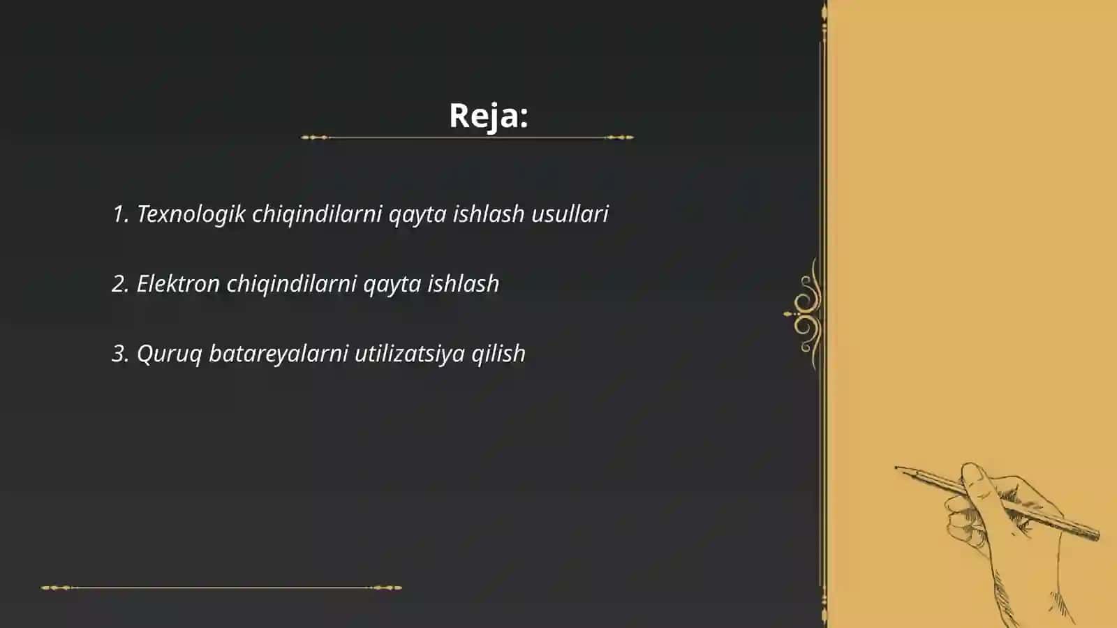Texnologik chiqindilarni boshqarish va qayta ishlash 2