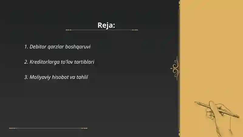 Debitor qarzlar boshqaruvi 2