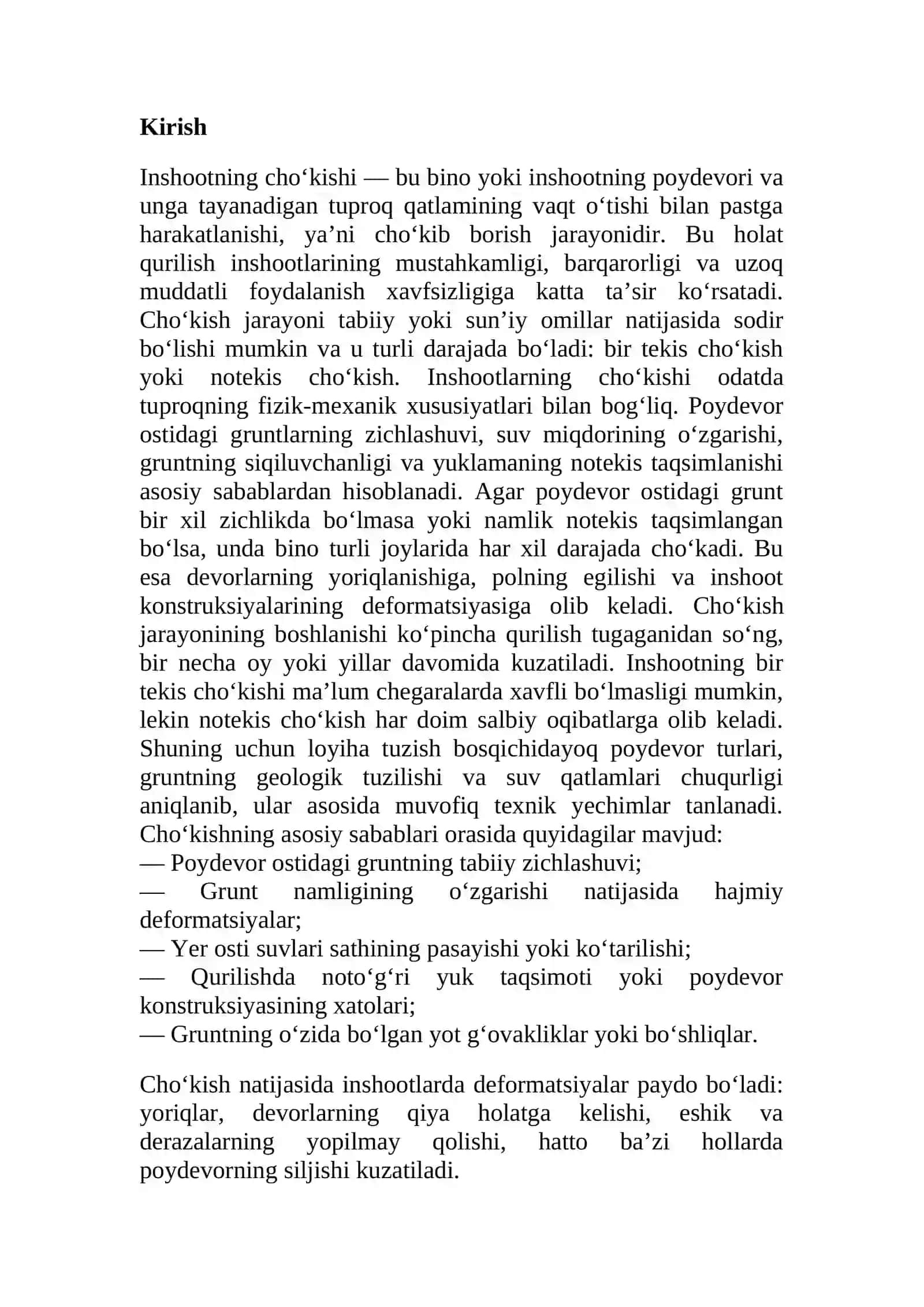 Inshootning cho‘kishi haqida umumiy malumot 2