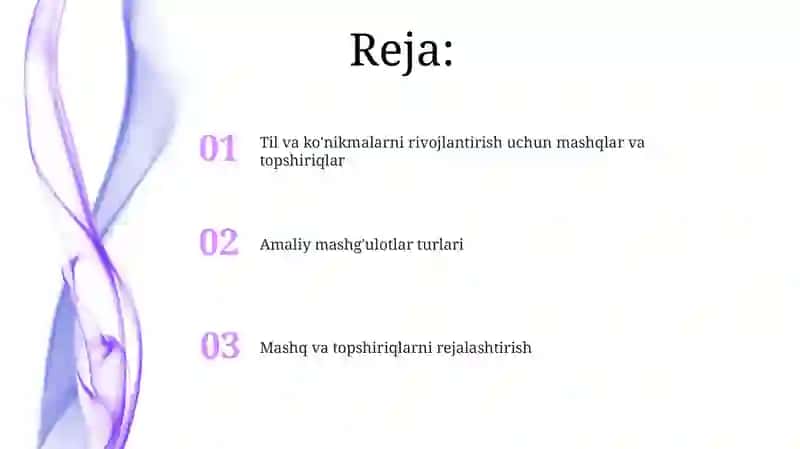 Mashqlar va topshiriqlar til va ko'nikmalarni rivojlantirish 2