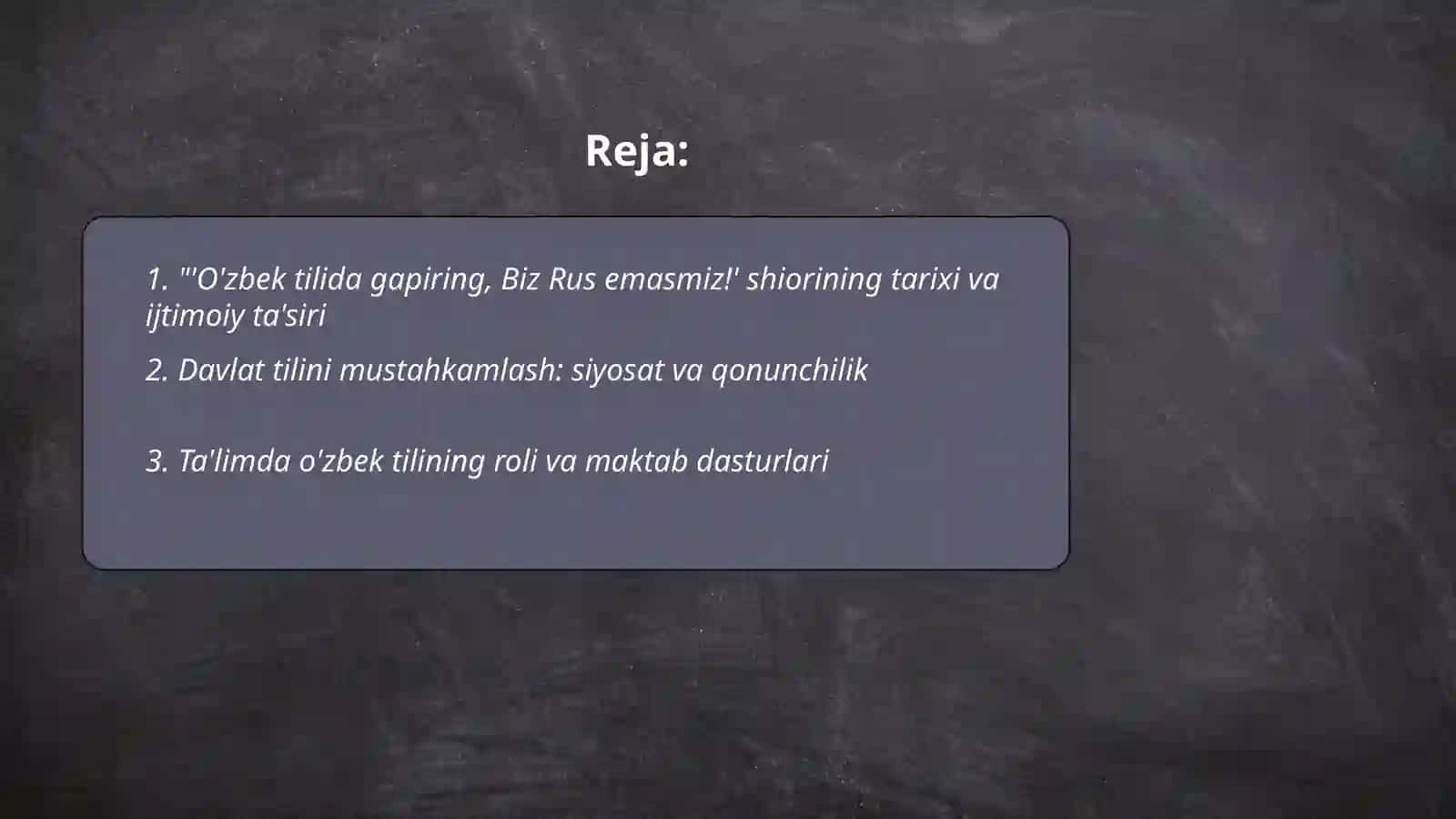 O'zbek tilida gapiring, Biz Rus emasmiz! 2