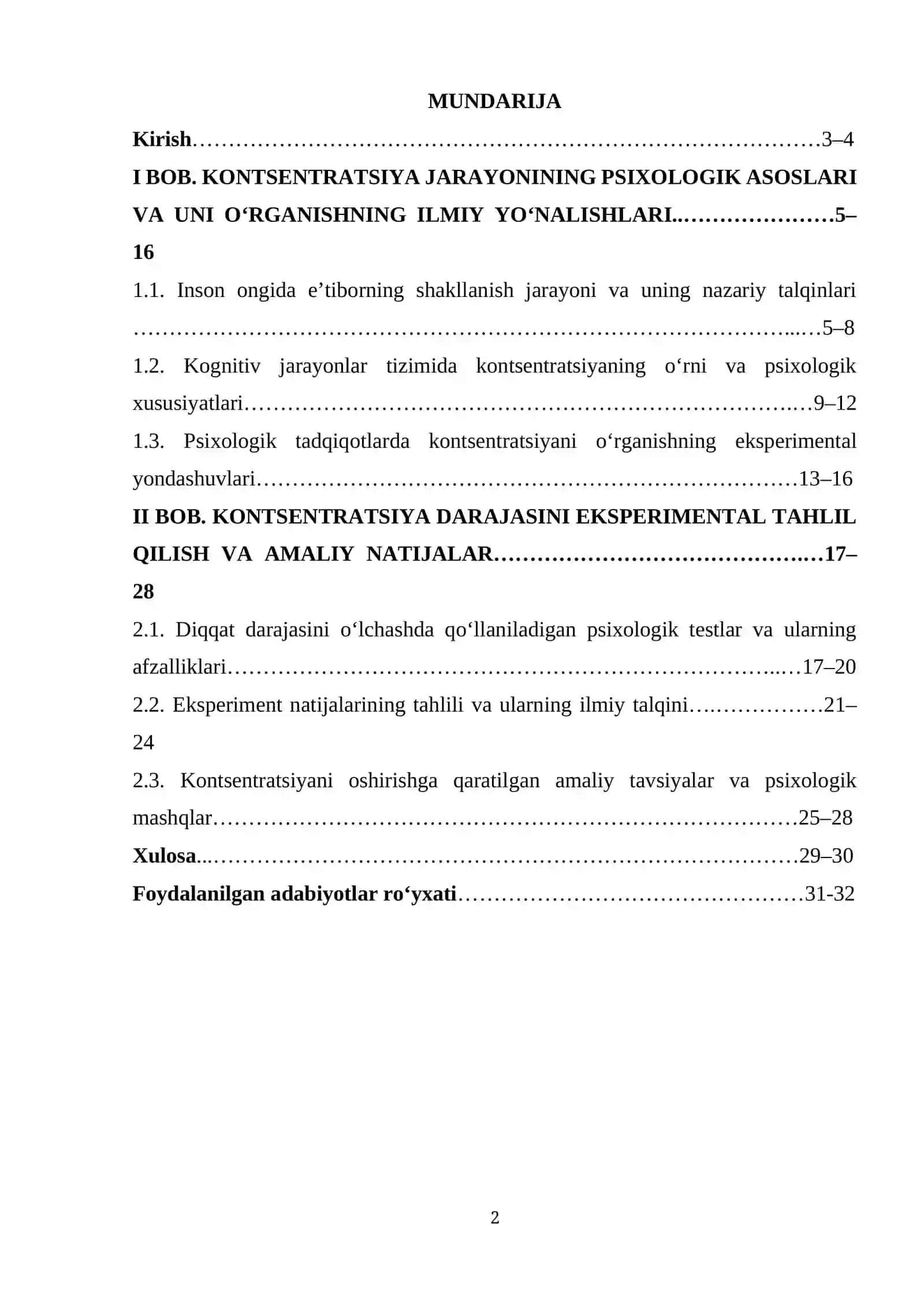 Diqqat kontsentratsiyasini eksperimental o‘rganish 2