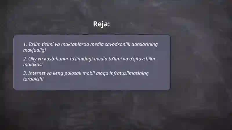 Markaziy Osiyoda media savodxonlik darajasiga ta'sir etuvchi omillar 2