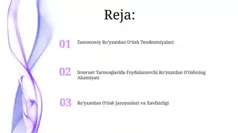 Ro'yxatdan O'tish Jarayonlari va Xavfsizligi 2