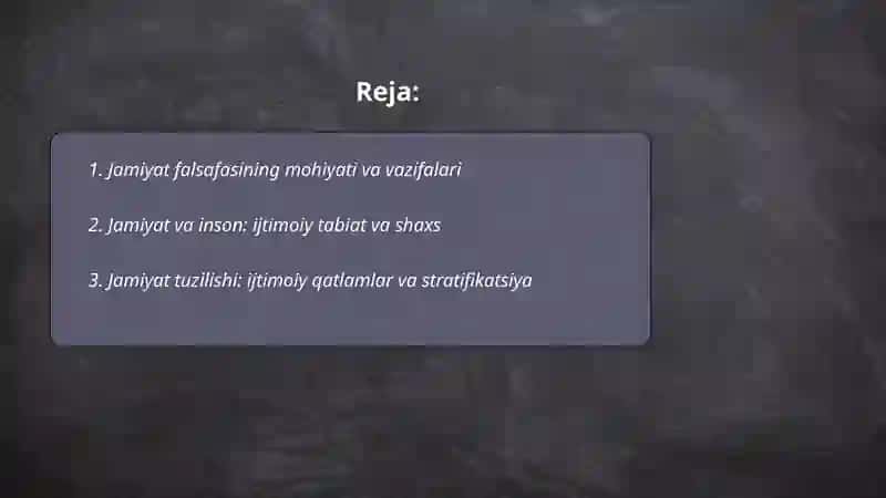 Jamiyat falsafasi 2