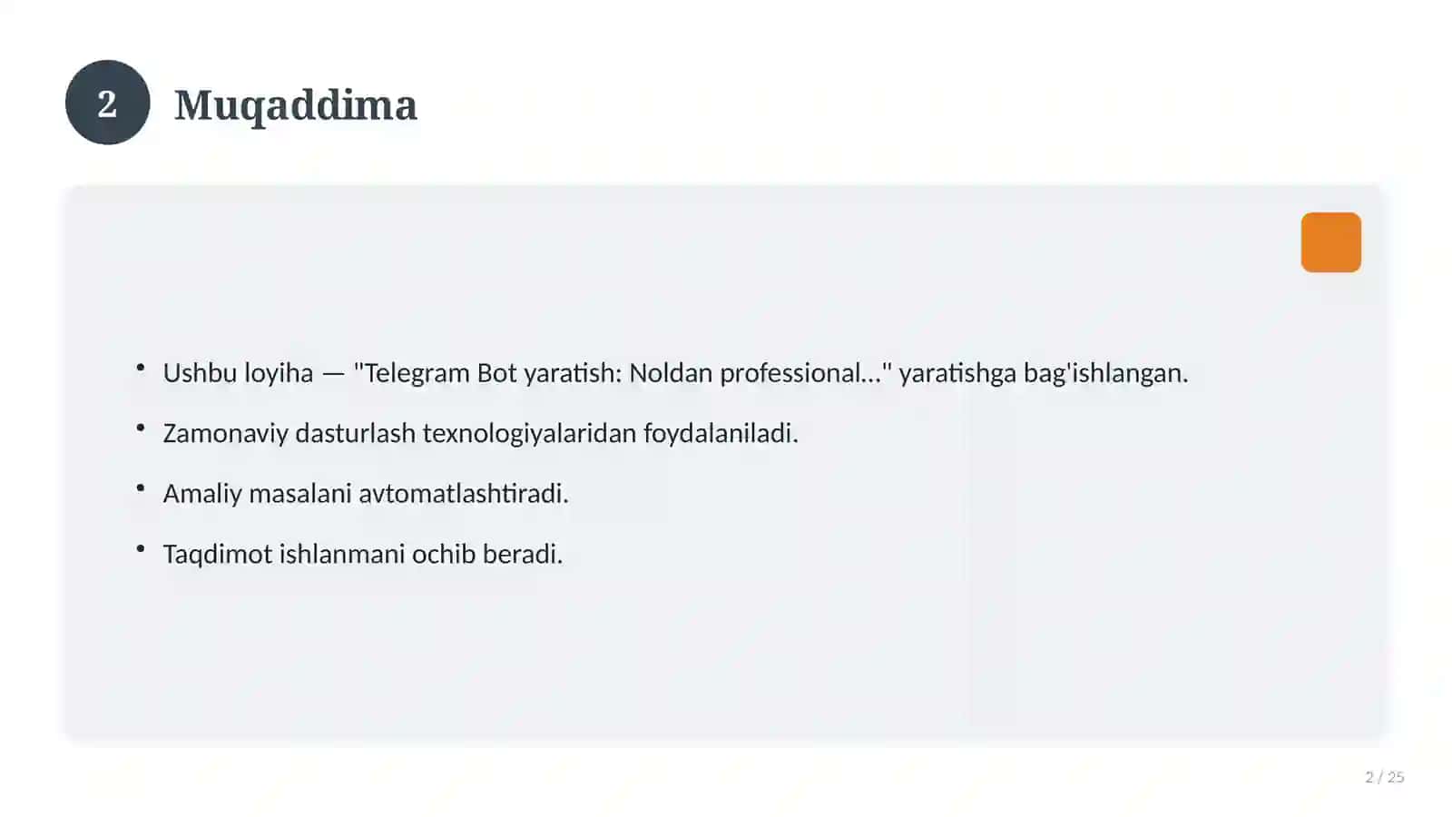 Telegram Bot yaratish: Noldan professional darajagacha (To'liq qo'llanma) 2