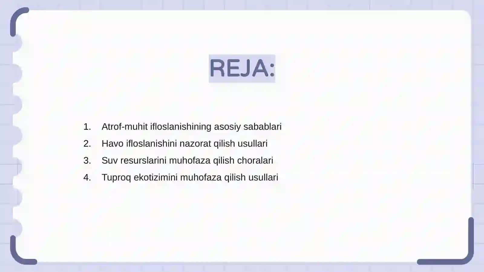 Atrof - muhit ifloslanishini nazorat qilish usullari (havo, suv, tuproq) 2