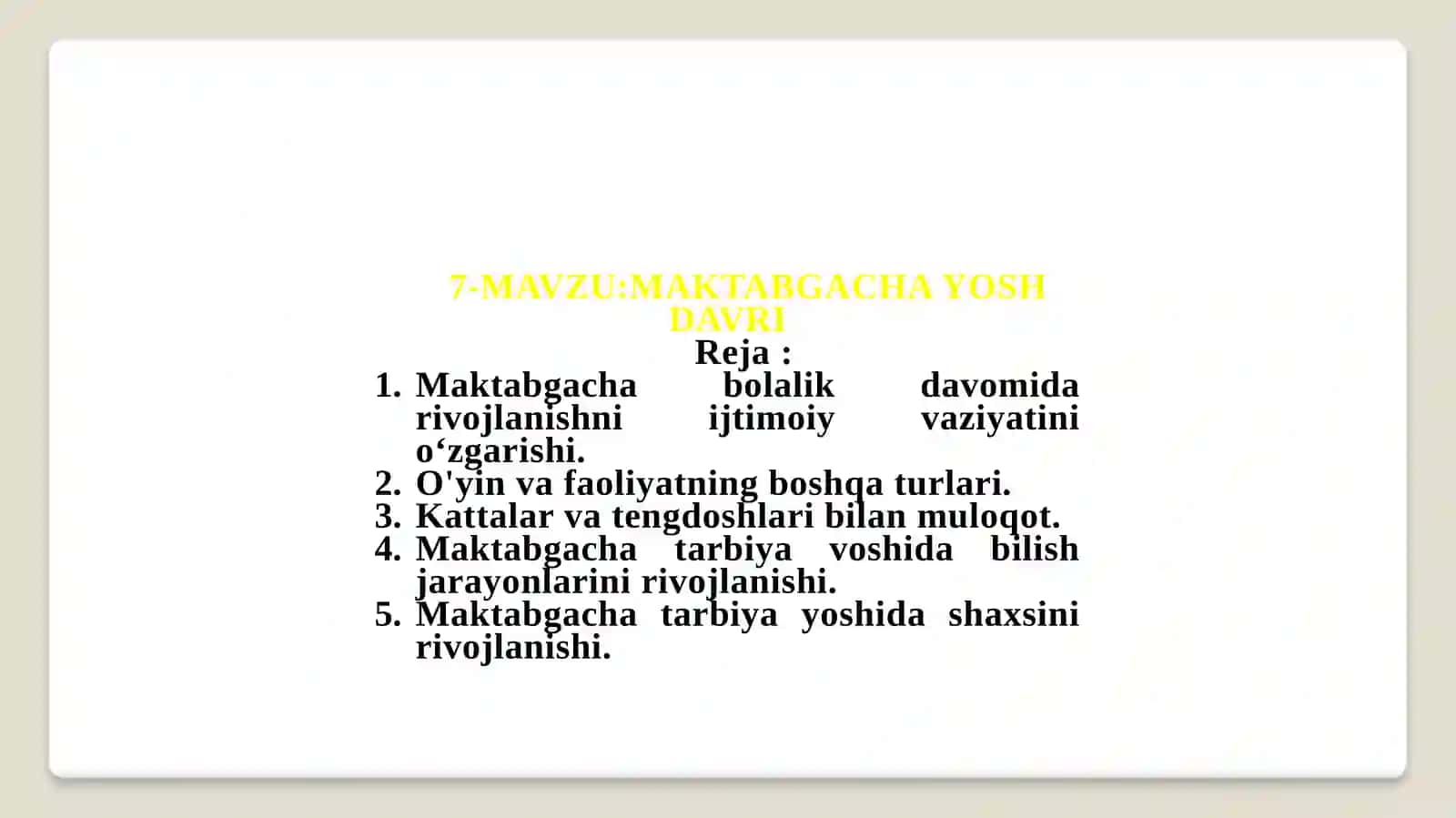 RIVOJLANISH PSIXOLOGIYASI PEDAGOGIKA VA PSIXOLOGIYA SAFAROV BEHRUZ 2
