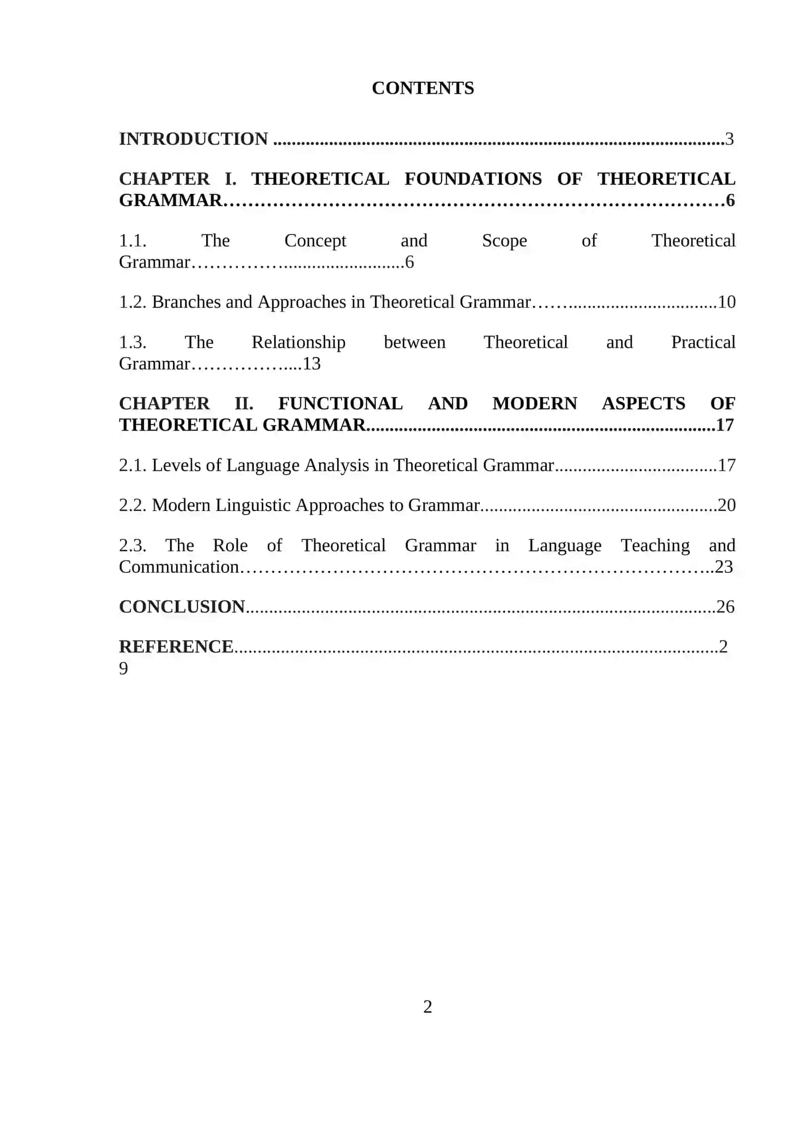 Introduction to Theoretical Grammar 2