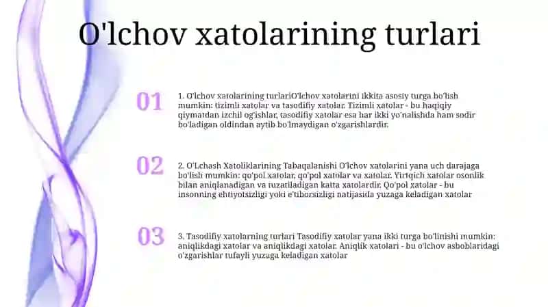 O'Lchash Xatoliklarini Tabaqalanishi Va Turlari 2