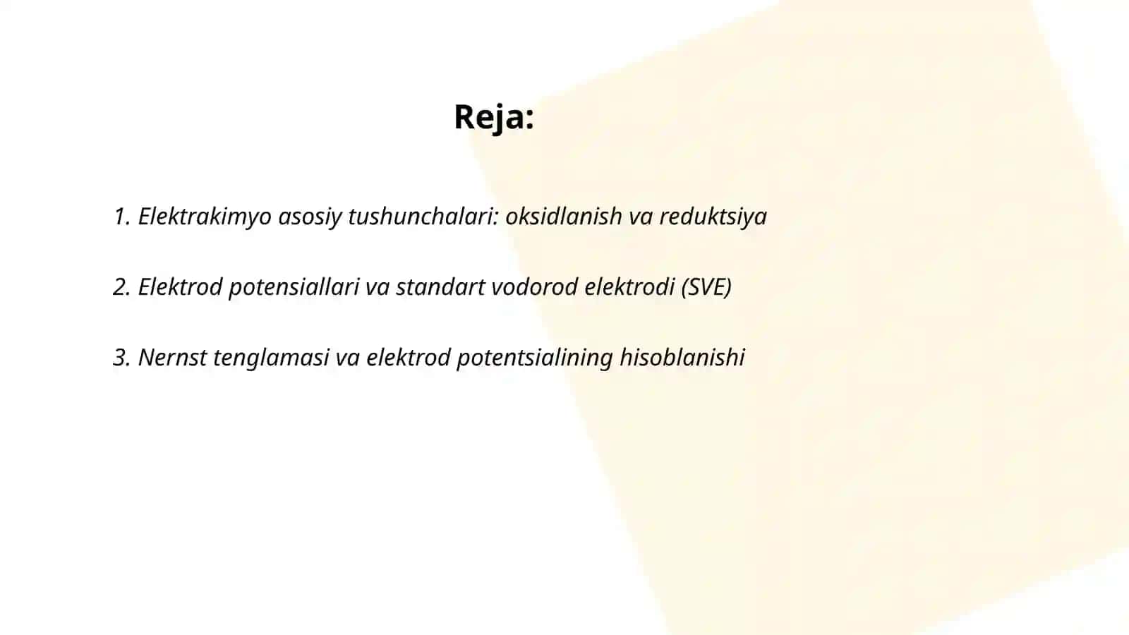 Elektrakimyo asoslari, elektrolit eritmalarining elektr oʻtkazuvchanligi 2