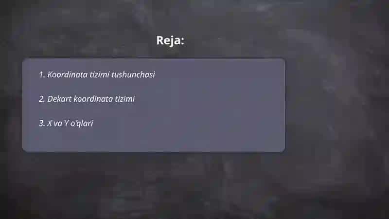 Koordinata tizimlari 2