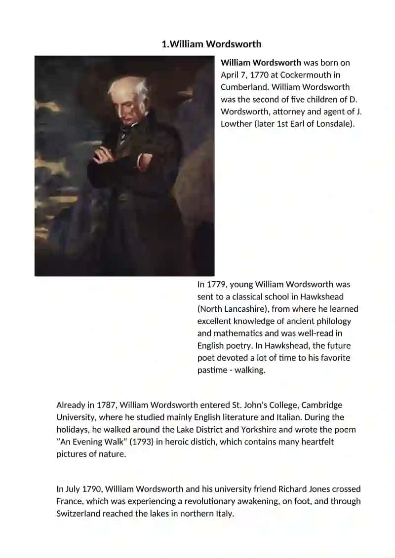 Information About English Poets 2