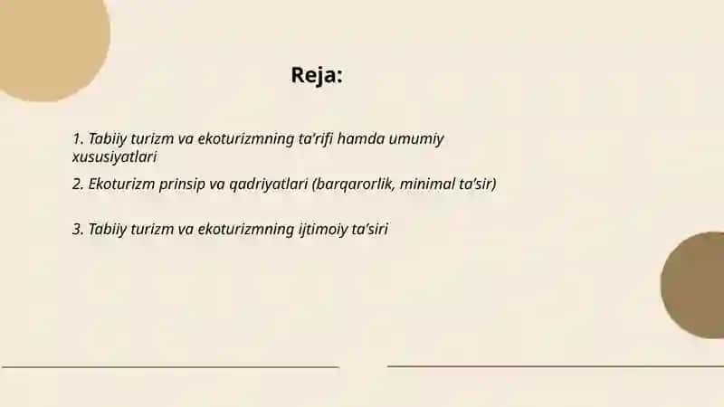Tabiy turizm hamda ekoturizm umumiy va xususiy tomonlari 2