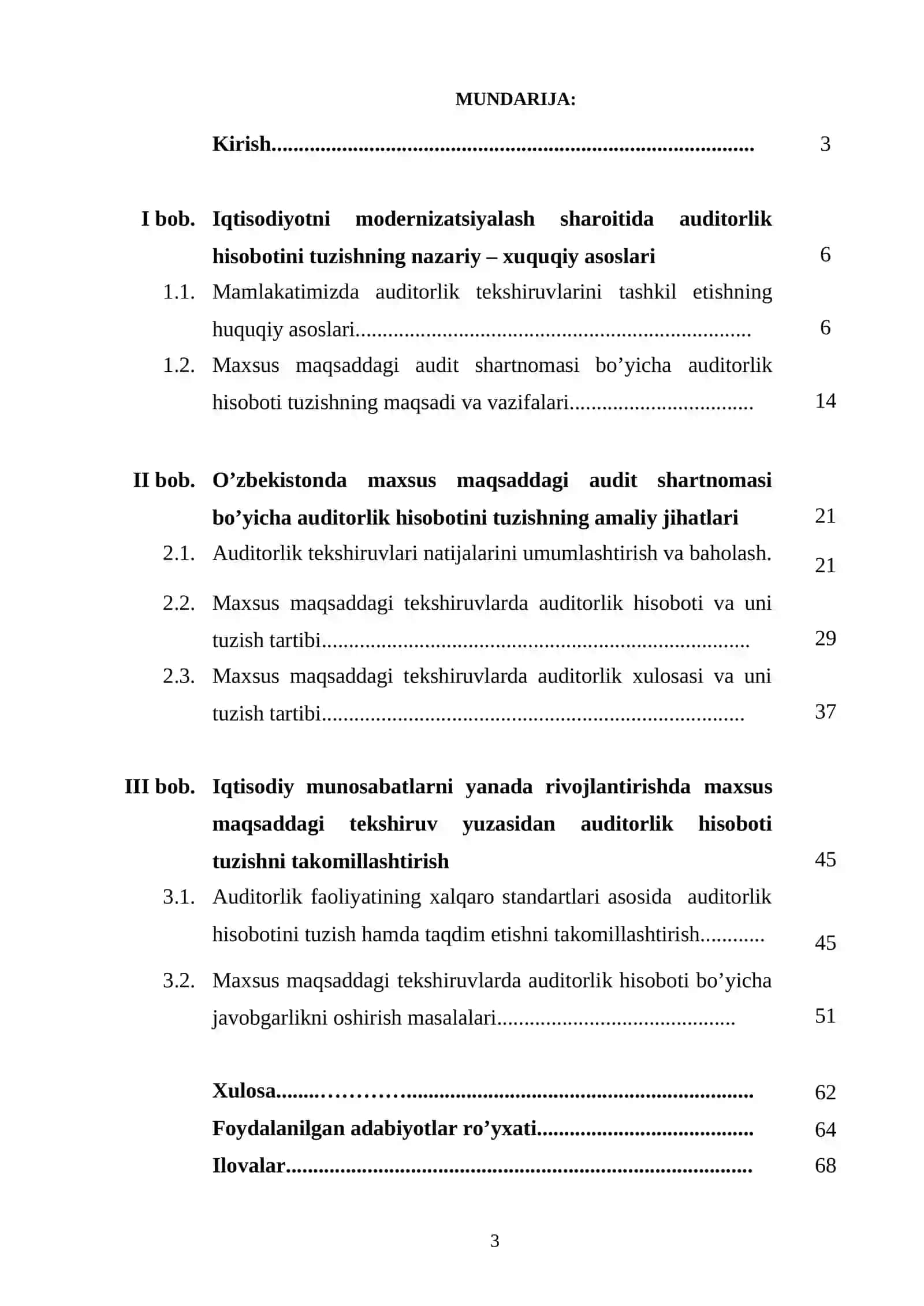 Maxsus maqsaddagi audit shartnomasi bo’yicha auditorlik hisobotini tuzish tartibi 2