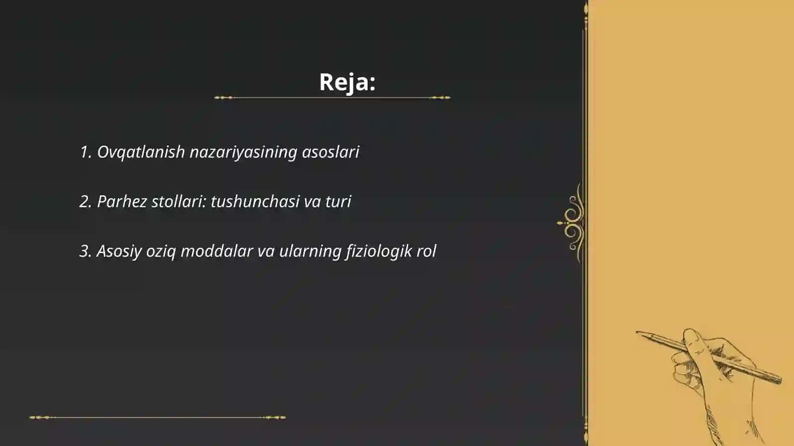 Ovqatlanish nazariyasi 2
