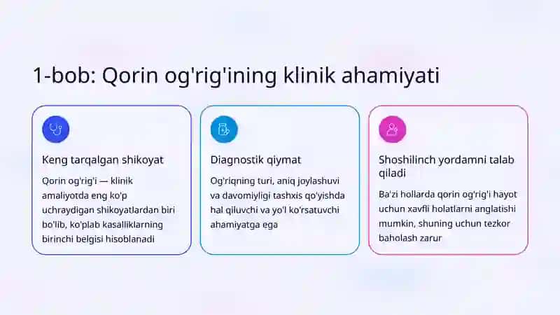 Qorin og'rig'i sindromlari: Differensial diagnostika 2