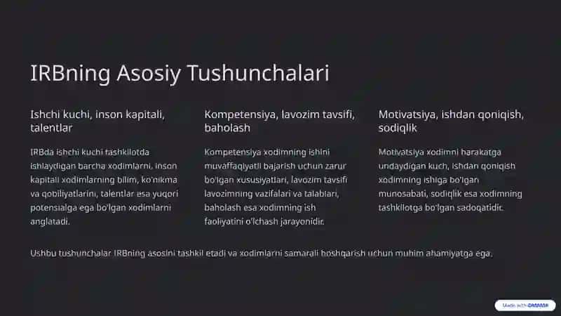 Inson resurslarini boshqarish faniga kirish 2