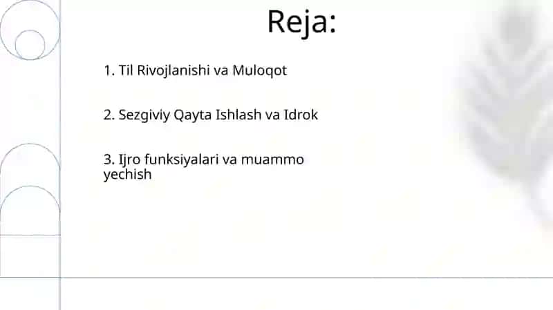 Kognitiv jarayonlarning shakllanishi 2