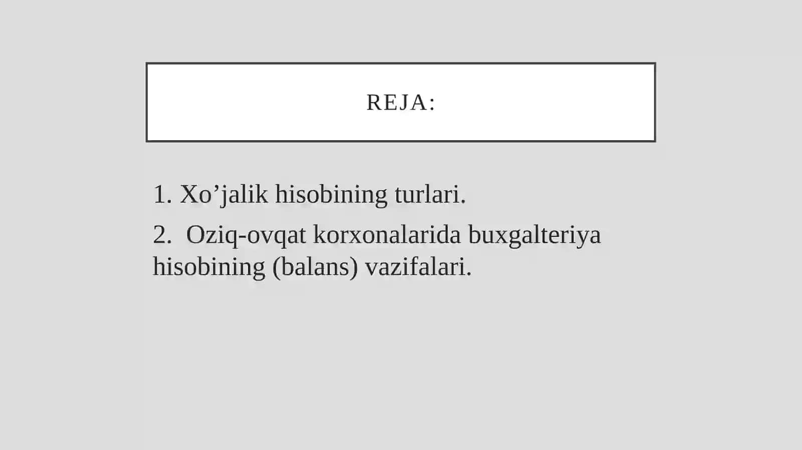 Xo'jalik hisobining turlari 2
