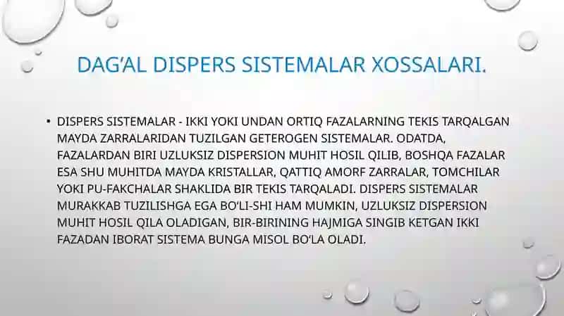 Dag’al dispers sistemalar xossalari 2