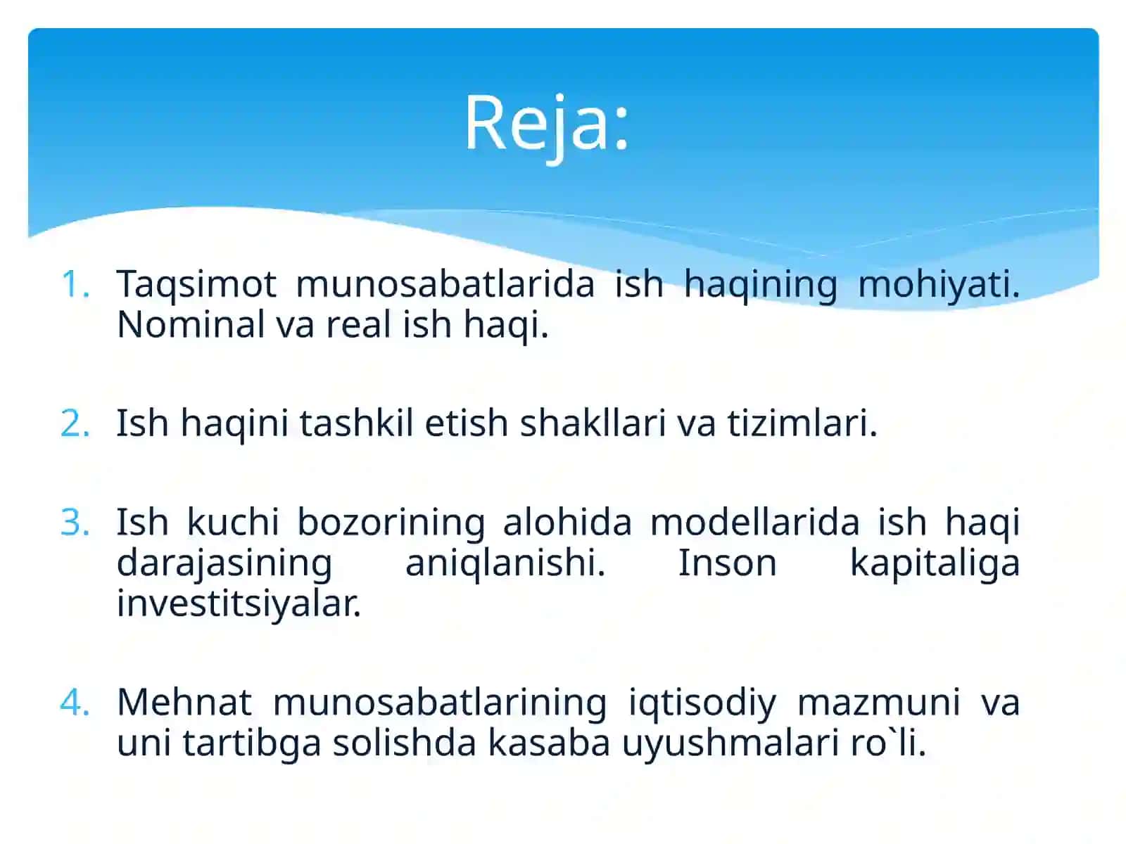 Ish Haqi va Mehnat Munosabatlari 2