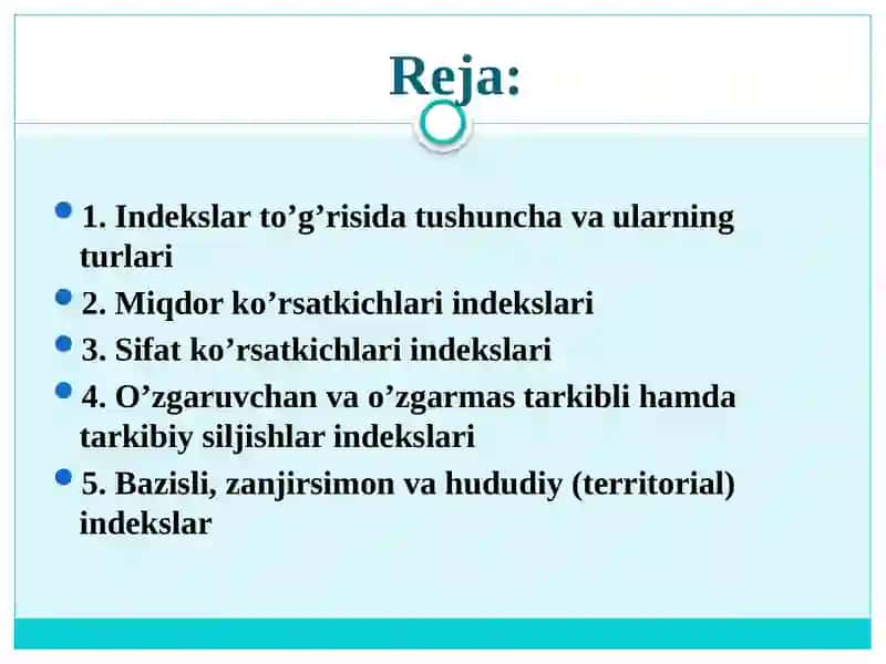 IQTISODIY INDEKSLAR 2