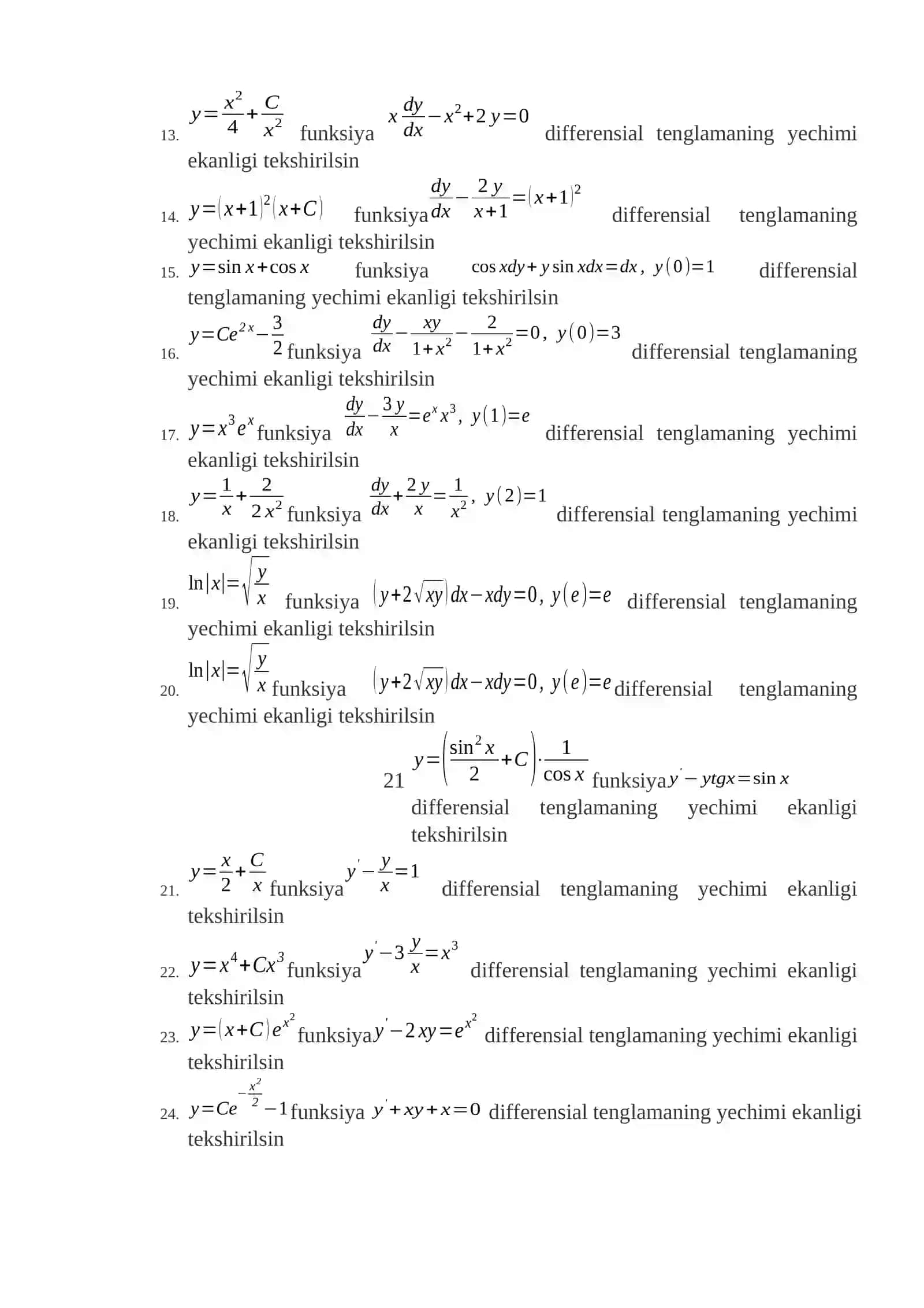 Birinchi tartibli differensial tenglamalar va ularning tadbiqlari 2