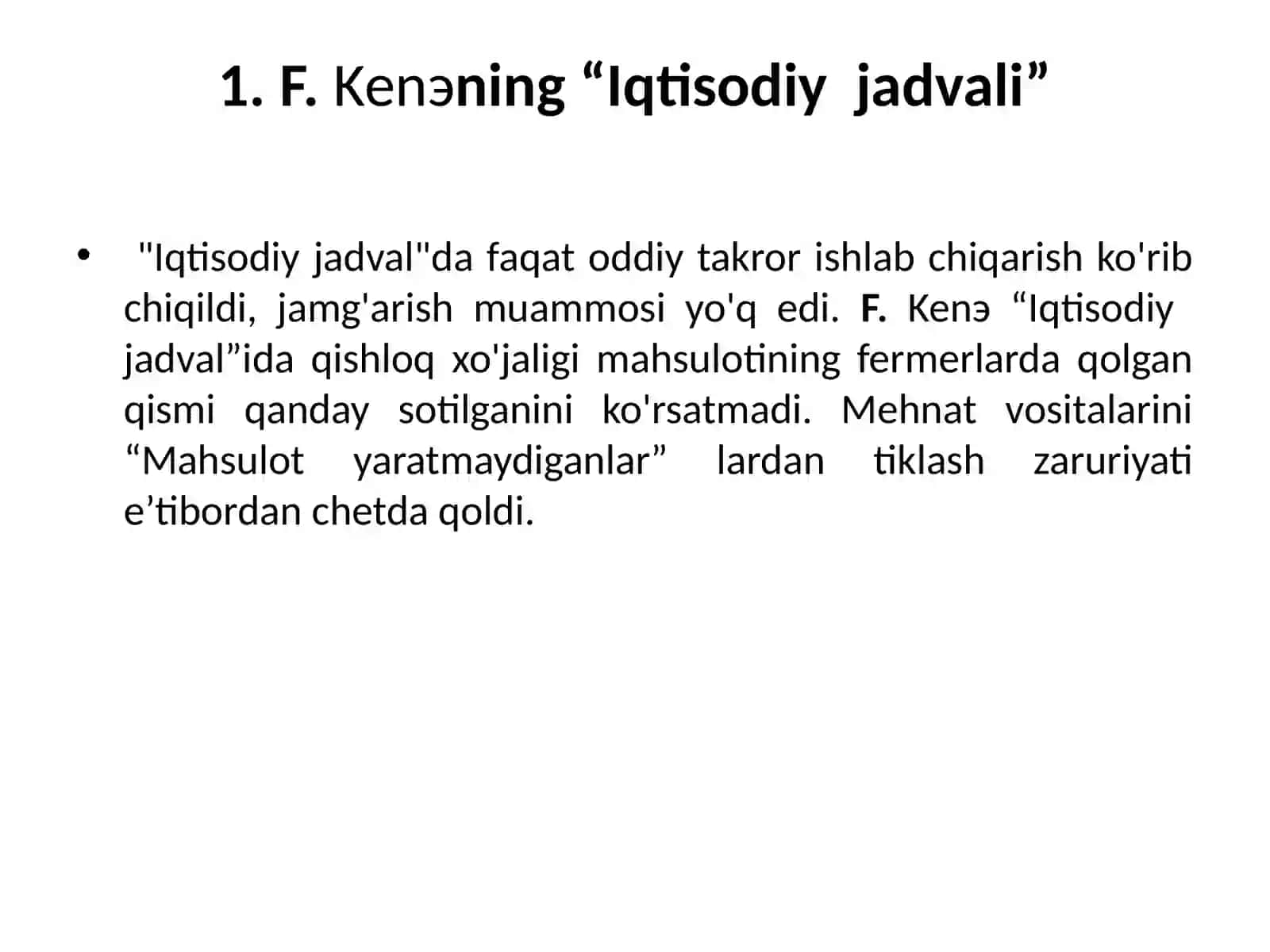 Iqtisodiy Jadvali 2