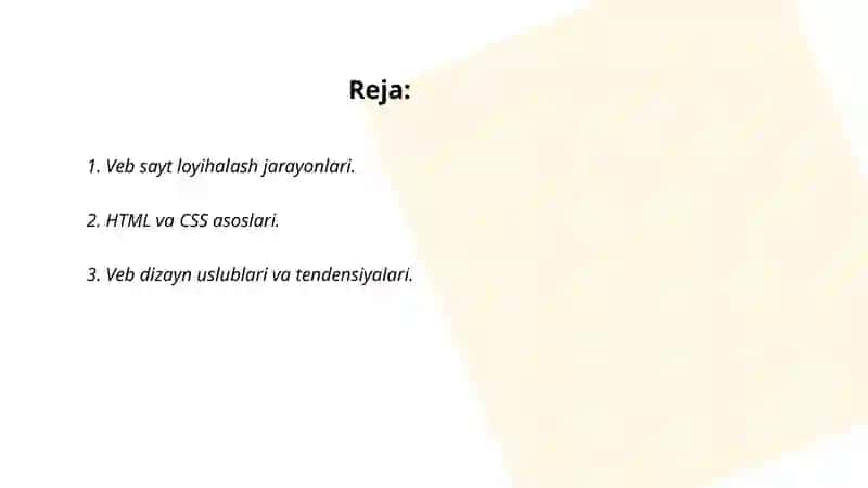 Veb sahifaning tuzilishi va yaratish imkoniyatlari,asosiy tushunchalari 2