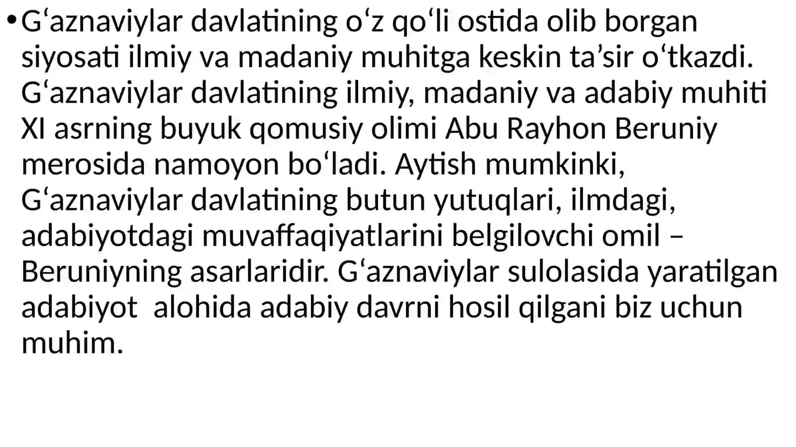 G’aznaviylar va qoraxoniylar davri adabiyotining asosiy xususiyatlari 2