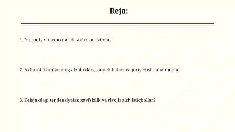 Axborot tizimlari 2