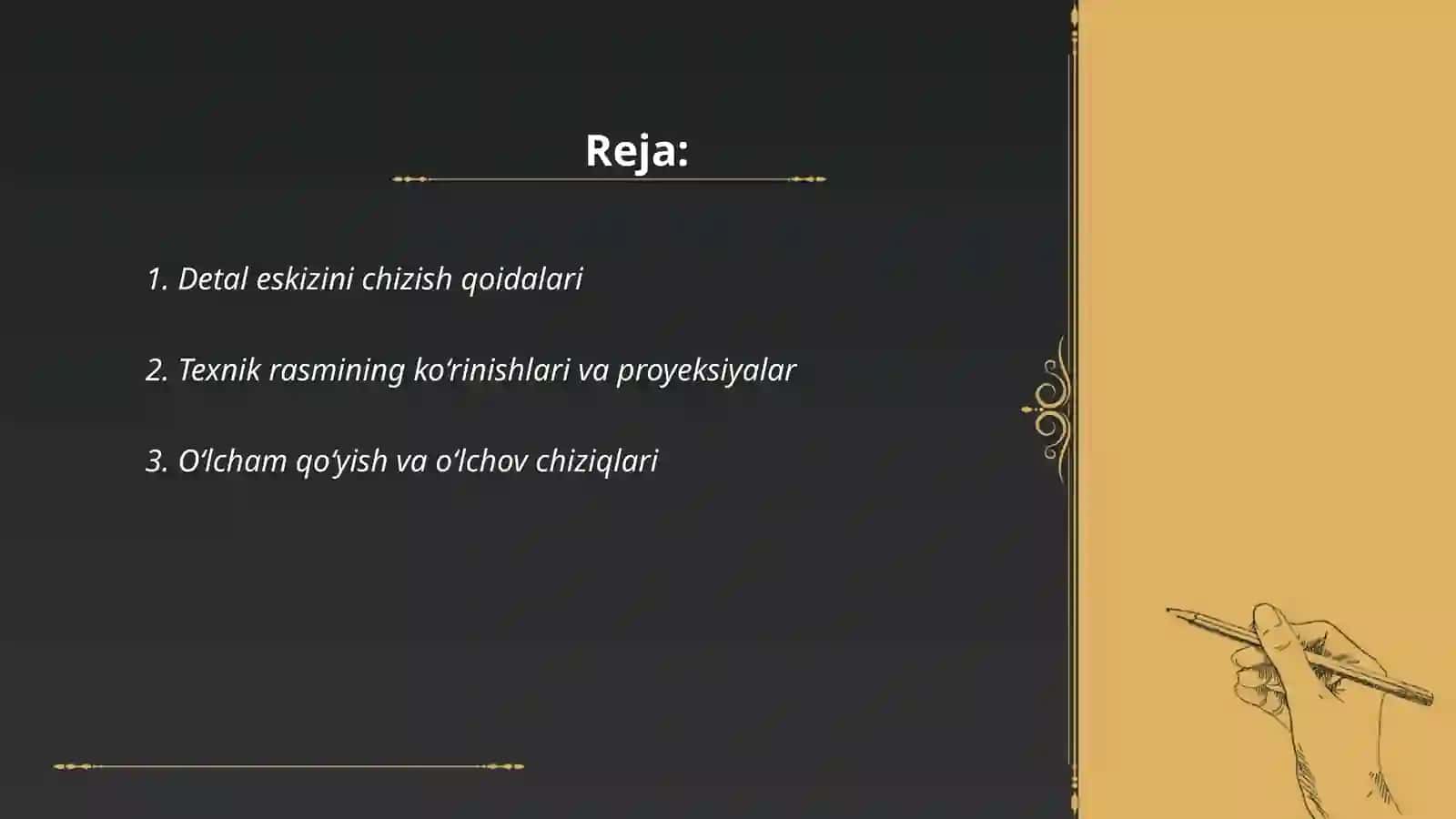 Detal eskizini chizish qoidalari 2