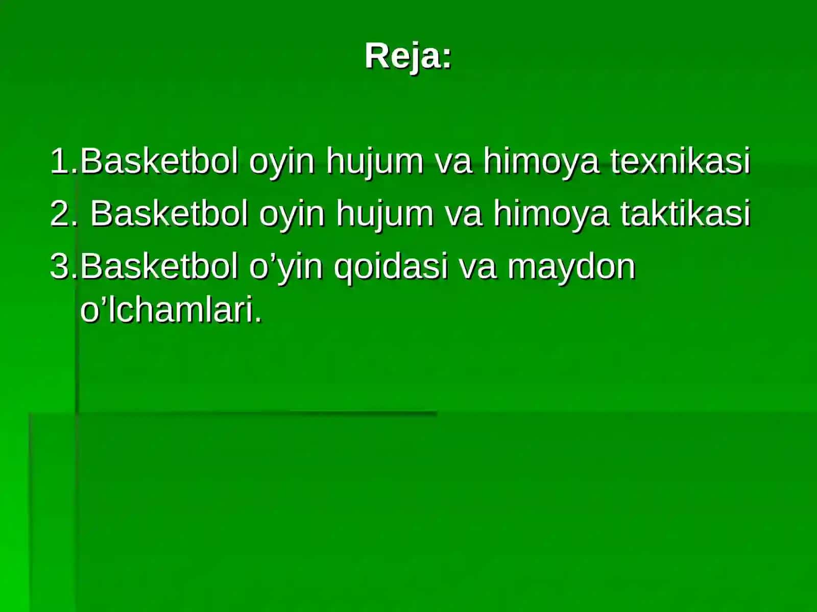 Basketbol o'yin texnika-taktikasi 2