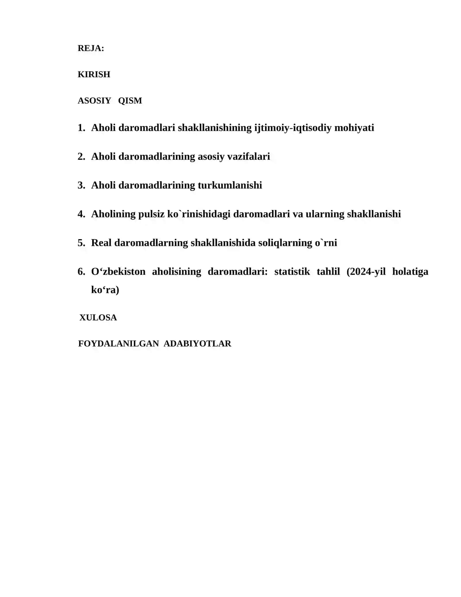 Aholi daromadlarining mazmuni, turlari va shakllanish manbalari 2