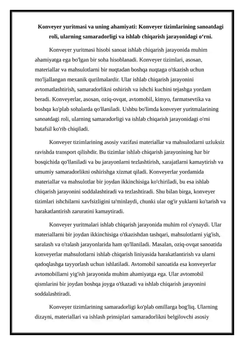 Konveyer yuritmasi hisobi 2