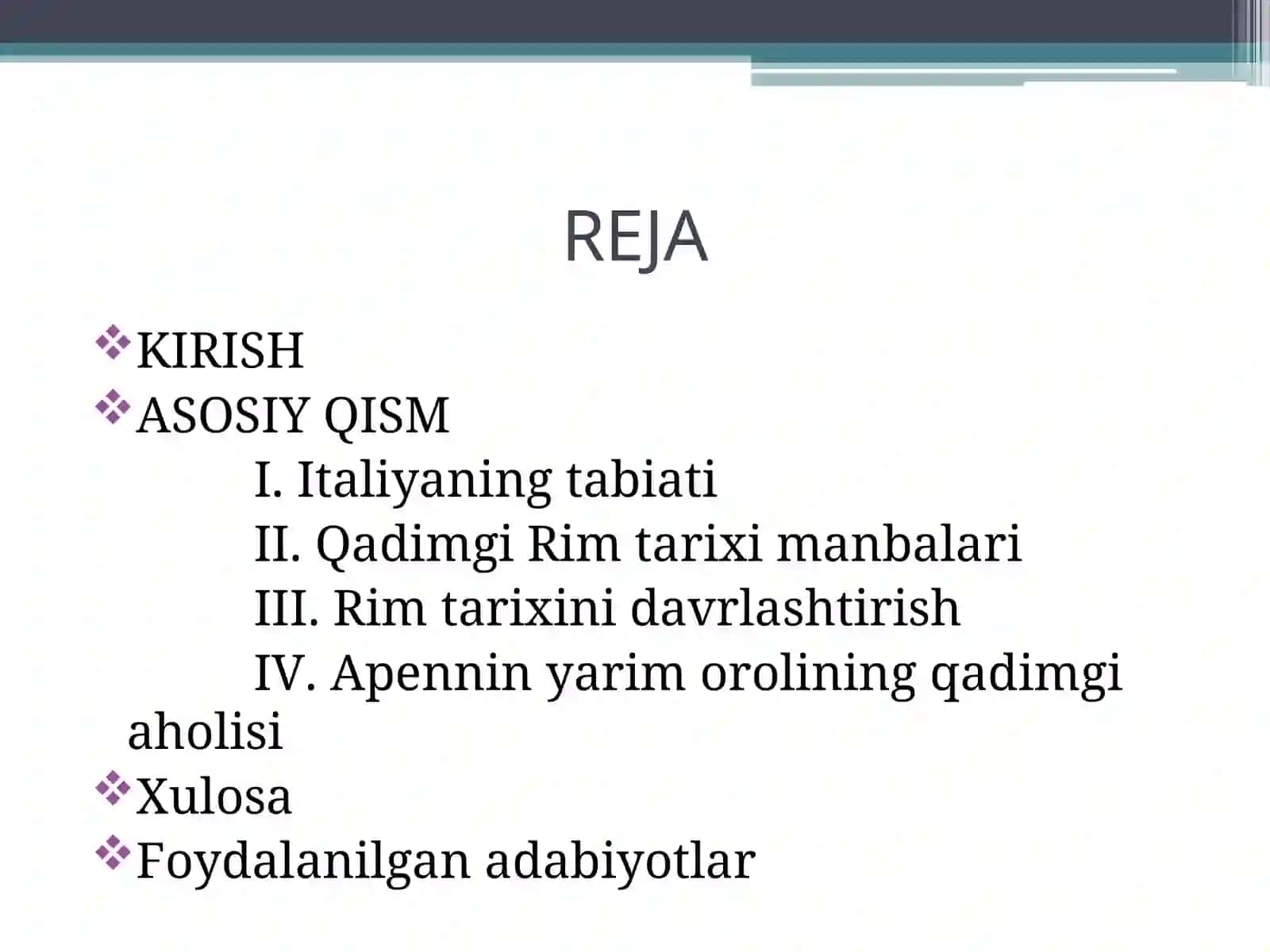 Rim tarixiga kirish 2