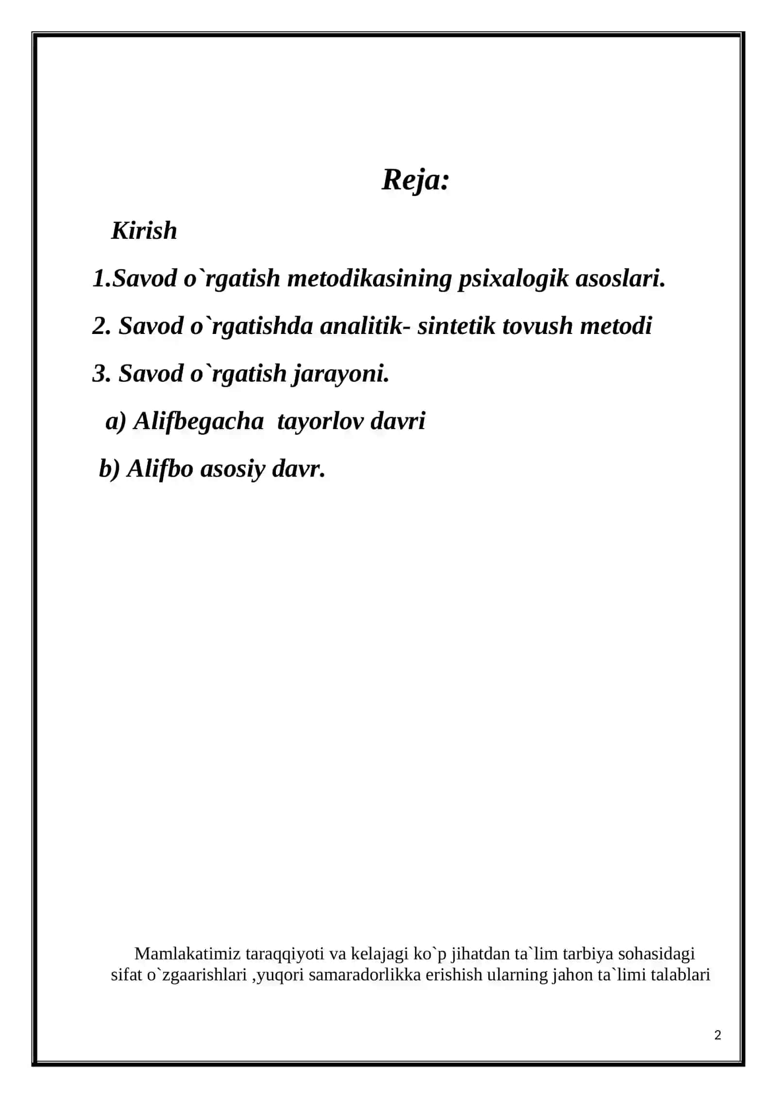 1-sinfda savod o`rgatish 2