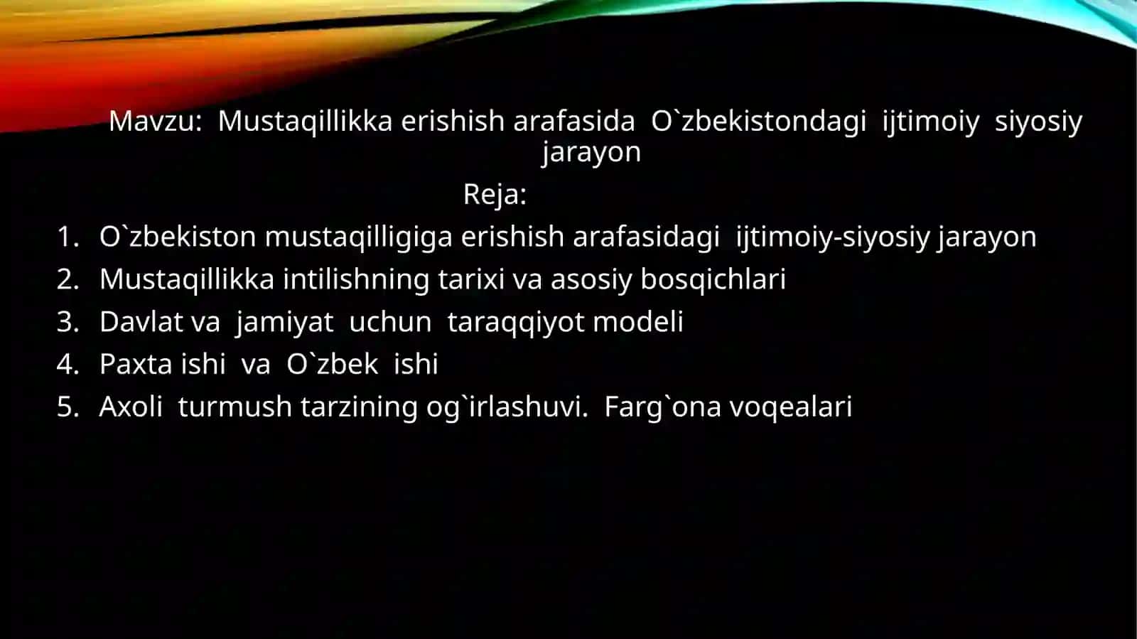 Mustaqillikka erishish arafasida O`zbekistondagi ijtimoiy siyosiy jarayon 2
