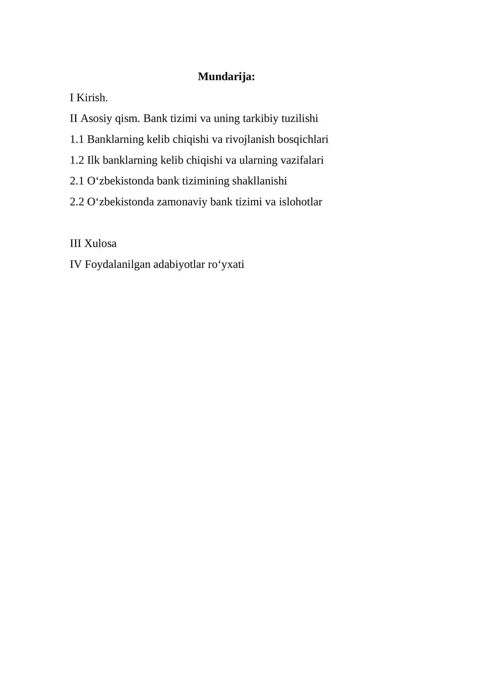 Banklarda Buxgalteriya Hisobi Asoslari Kurs Ishi 2