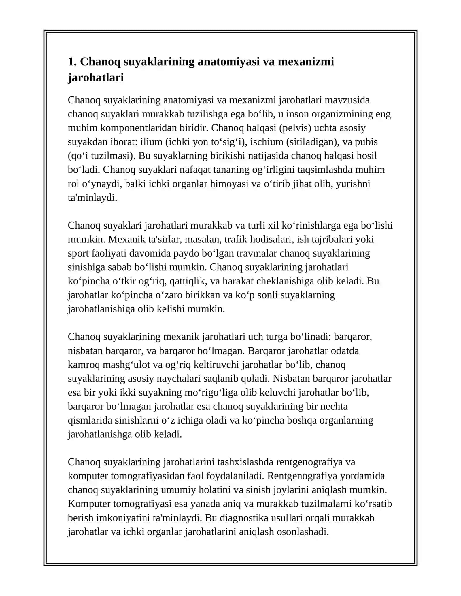 CHANOQ SUYAKLARI VA UMURTQA POG‘ONASI JAROHATLARI, TASHXISLASH USULLARI. BOLALARDA CHANOQ VA UMURTQA POG‘ONASI SINISHLARI O‘ZIGA XOSLIGI. DAVOLASH PRINSIPLARI. SKOLIOZ 2