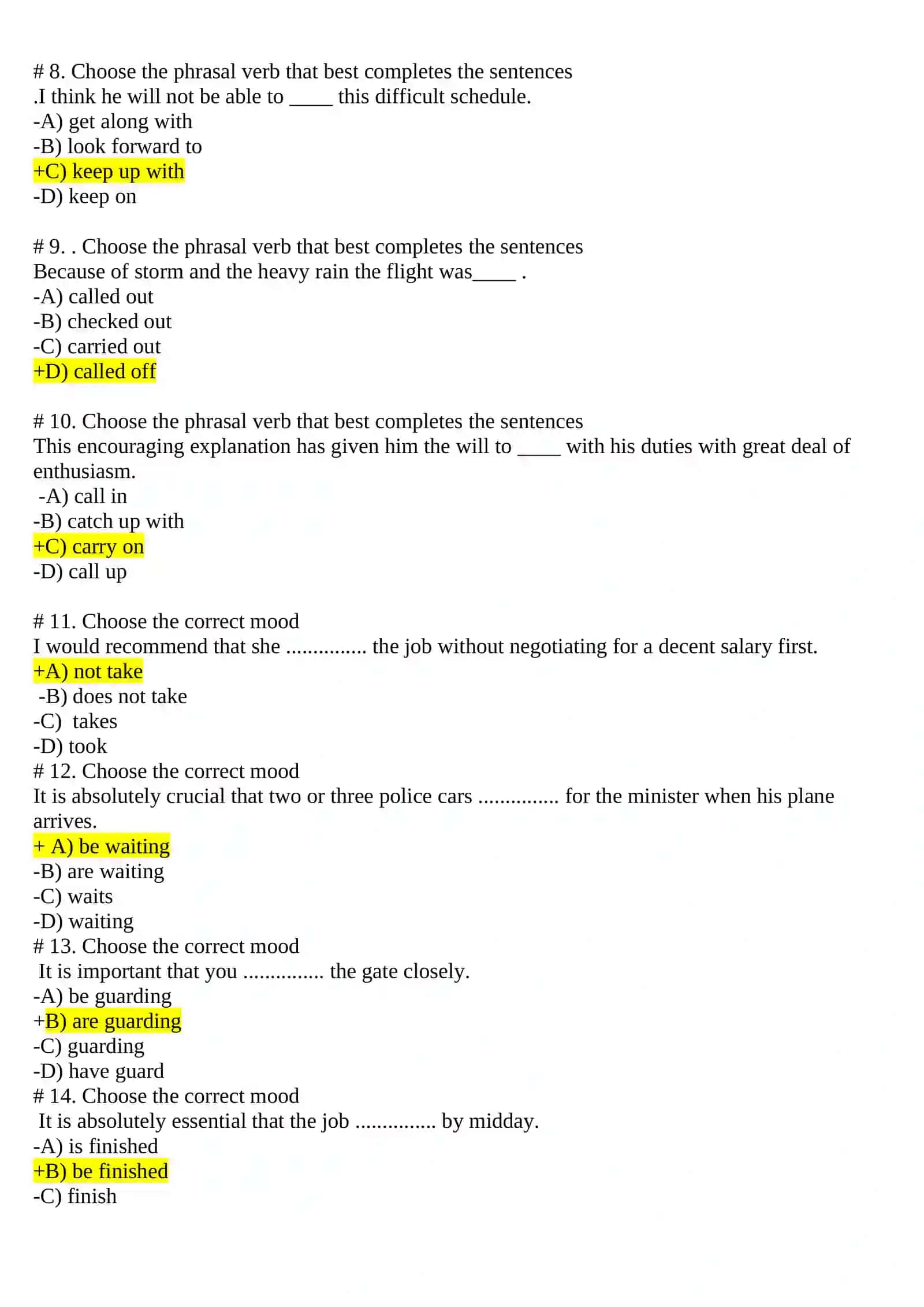 Mid term 1.Test for the 2course 2
