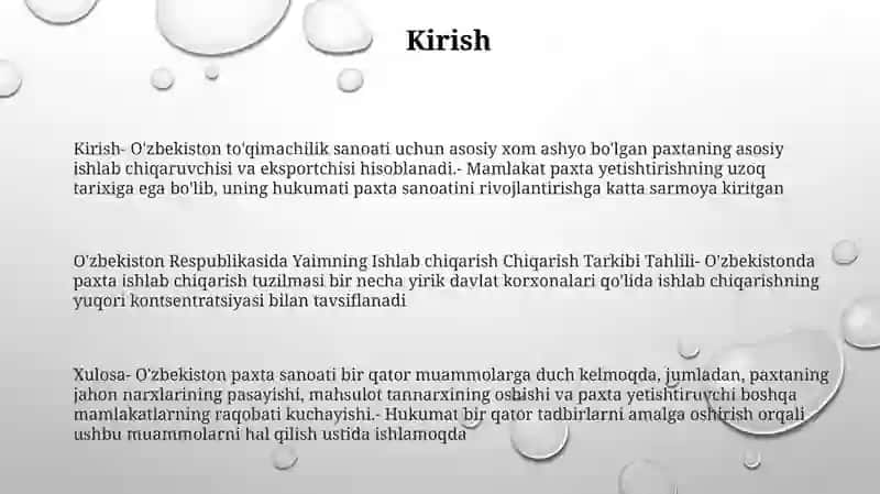 O`Zbekiston Respublikasida Yaimning Ishlab Chiqarish Tarkibi Tahlili 2