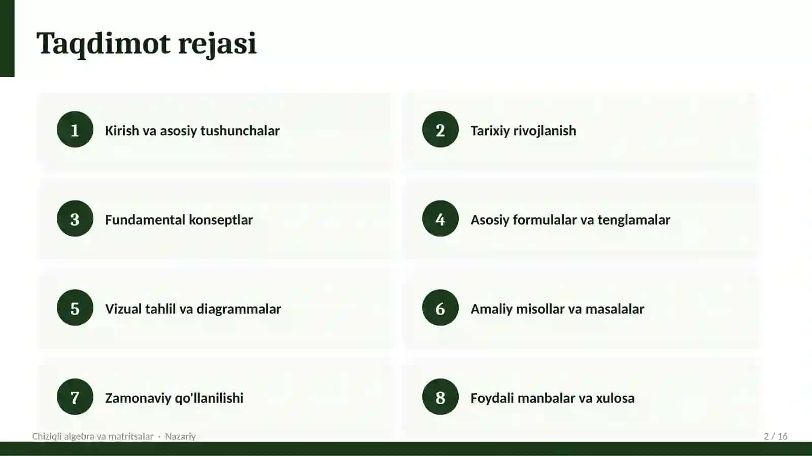Matematika Chiziqli algebra va matritsalar 2