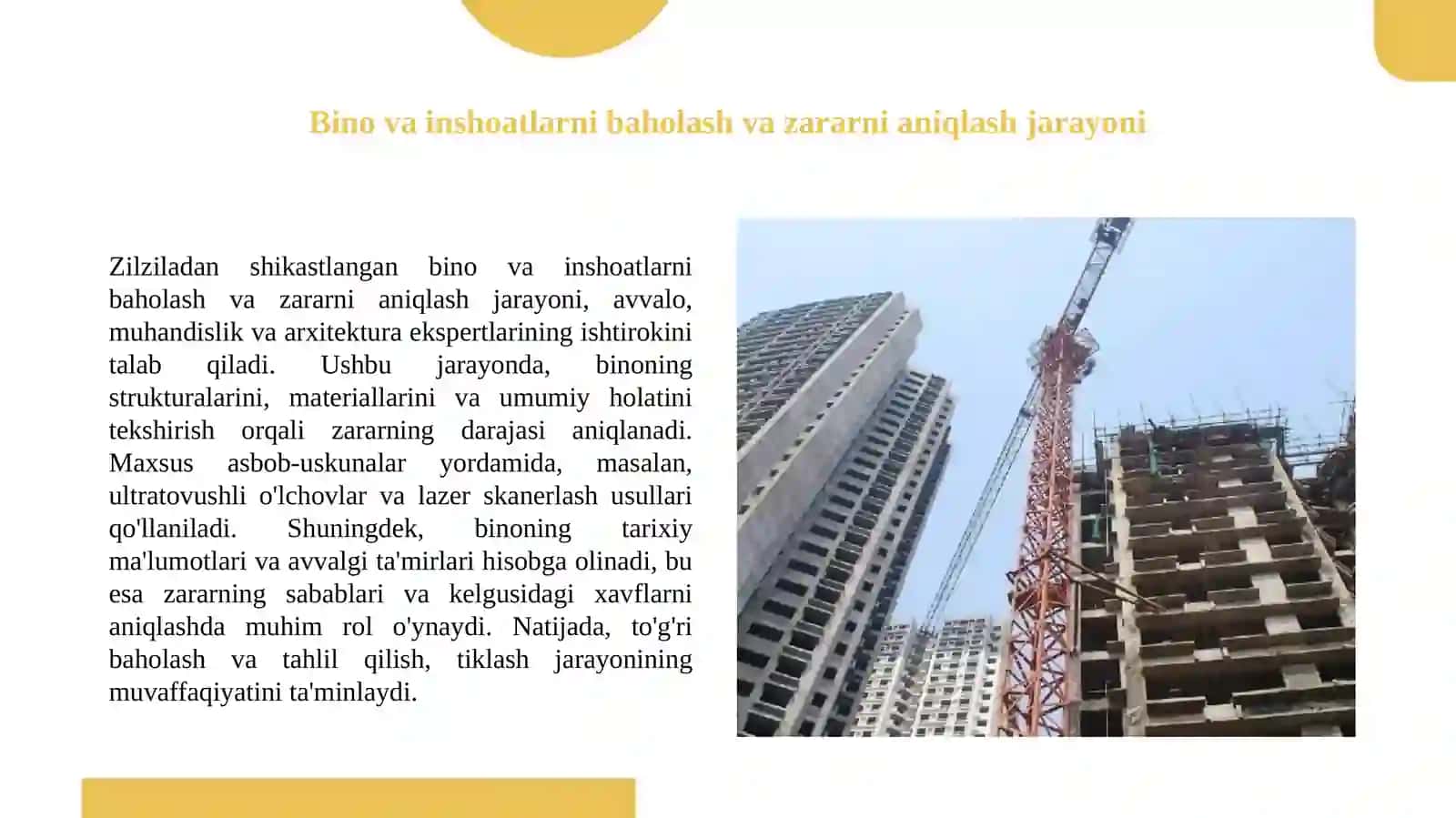 Zilziladan shikastlangan bino va inshoatlarni qayta tiklash usullari 2